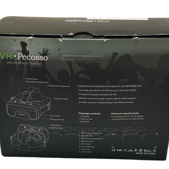 VR-Pecosso HD Virtual Reality Glasses Headset | Black - Picture 9 of 9